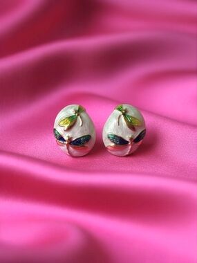 Retro Multi-Color Dragonfly Mint Stud Earrings - Women Jewelry